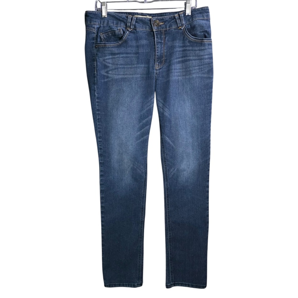 Democracy Liberty Skinny Jeans Womens 12 Dark Wash Blue Denim Pants Embroidered